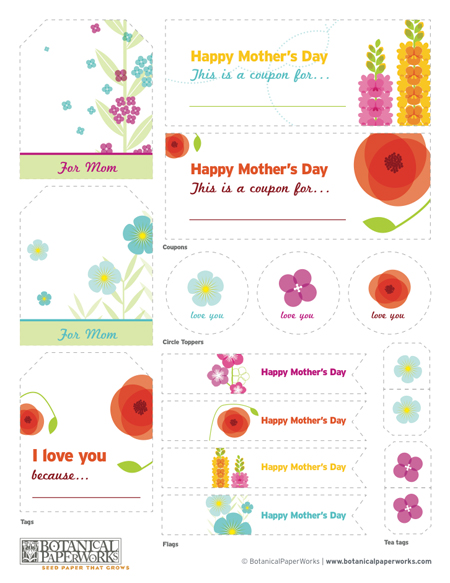 DIY Mother's Day Free Printables Seed Paper