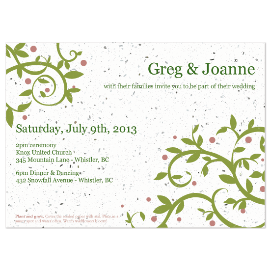 Free printable designs for Do It Yourself Seed Wedding Invitation Kit 