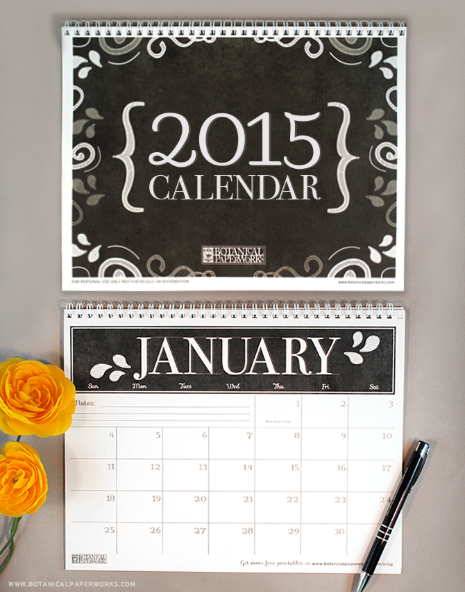 Free printable calendar 2015 long(2)