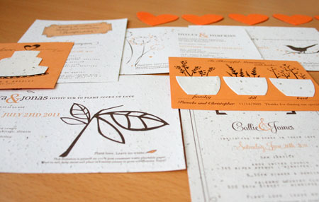 January 21 2011 A Week of Wedding Colors Vibrant Orange Seed Invitations