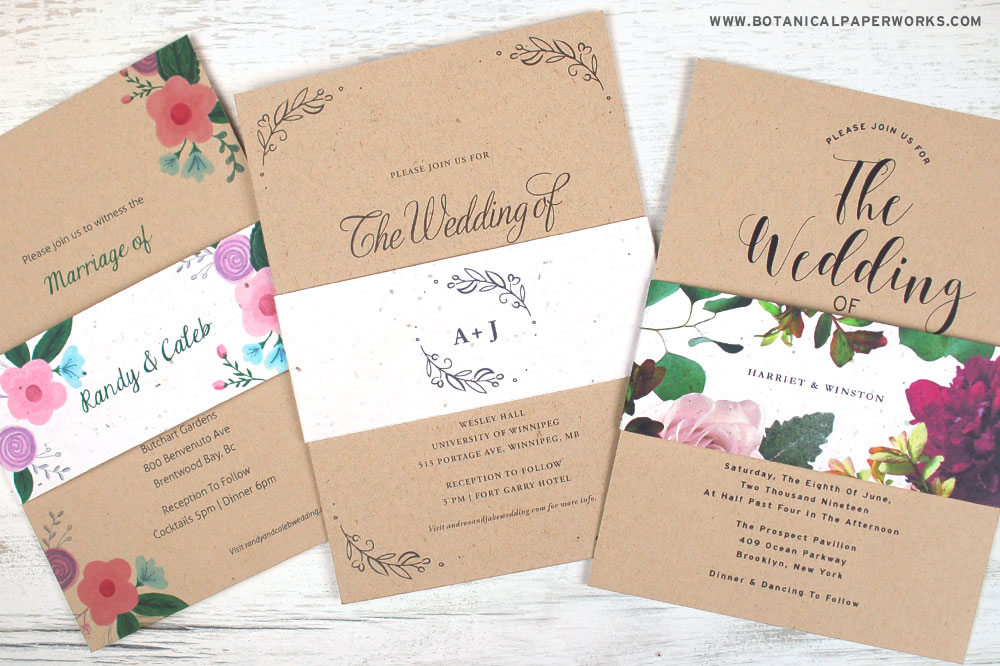 NEW Kraft Paper Wedding Invitations With Seed Paper Belly Bands | Blog | Botanical PaperWorks