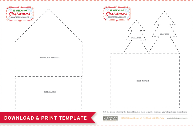 Simple Gingerbread House Template from www.botanicalpaperworks.com